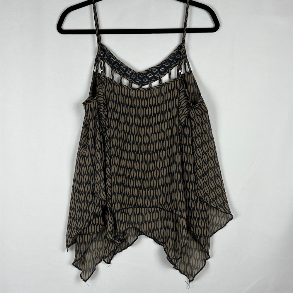 Taylor &‎ Sage Black and Tan-ish Brown Flowy Tank Top - Picture 6 of 8